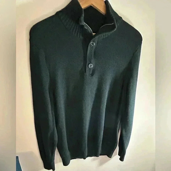 American Eagle men’s‎ sweater quarter zip with buttons and mock neck size large - Picture 1 of 10